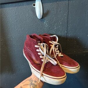 Vans Suede Maroon High-Top Sneakers